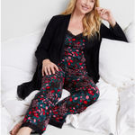 Brand New State of Day Women's Size XL 2 Piece VDAY Black Floral Lounge Set Photo 0