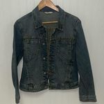 CAbi Jean Jacket Blue Denim Button Front Cropped Photo 0