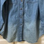 American Eagle  Outfitters Denim Puff Sleeve Button Down Blue Top(Size Medium) Photo 6