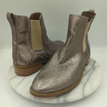 Vanessa Wu Booties Woman's 38/7.5 Silver Metallic‎ Snake Skin Shiny Boho Photo 0