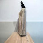 J Jill‎ Size Medium Striped grey & white Boat Neck Dress Gray Photo 3