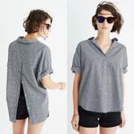 Madewell Gingham Split Back Button Up Short Sleeve Top Blouse Size Small Photo 1