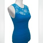 NEW Blue Seamless Buttery Soft Textured Lace Sleeveless Dress — Party Club Size undefined Photo 3