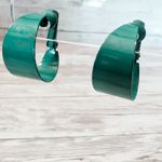 Vintage Clip On Earrings Retro Chunky Hoops Unusual Shade of Greeny Teal Photo 1