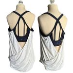 Athleta Full Force Mesh Tank Wireless Built-in Bra White Black Size Large Photo 4