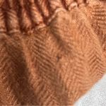 Nicole Miller  L orange Rust Button-Front Midi Skirt 100% linen elastic waist tie Photo 11