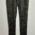 Spanx Faux Leather Leggings Womens Medium Olive Green Camo Shiny Booty Lift EUC Photo 0