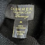 Charter Club Luxury 100% Cashmere Black White Striped Turtleneck Sweater Size M Photo 3