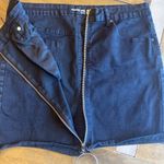 Monkey Ride ‎ black denim front zip mini skirt 90s Y2K grunge size M Photo 3