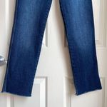 Free People High Rise Clean Girlfriend Raw Hem Crop Jeans (Dark Wash) - 25 Photo 9