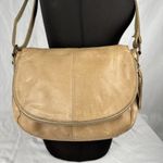 Lucky Brand  Womens Crossbody Stash Bag Purse Beige Leather Photo 1