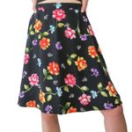 Vintage 90s Black Floral Skirt Size M Photo 6