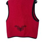 L.L.Bean Vintage Wool Vest Women's Medium Red Black Embroidered Sleeveless Photo 8