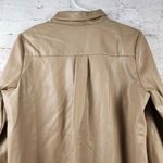 LBLC Max Button Up Shirt Long Sleeve in Taupe Tan Size Small NWT Faux Leather Photo 8