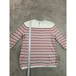 Talbots  Women's Striped Sweater Dress, 3/4 Sleeves, White‎ Red Blue, Size L Photo 3