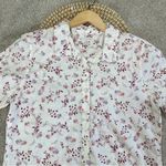 Garnet Hill  Essential Organic-Cotton Button Down Shirt Longsleeve Floral Size 12 Photo 2