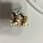 Beaded Flower Earrings Bracelet Set Pink Rhinestone Stretch Boho Jewelry Photo 3