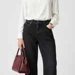 Levi's  Premium Baggy Dad Jeans Womens 25x32‎ Washed Black High Rise Rigid Denim Photo 0