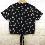 Hot Topic Skull Daisies Tie Front Button Up Shirt Womens S Black Goth Grunge 90s Photo 8