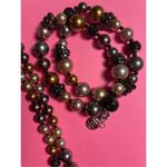 Designer multi strand pearlized bead necklace set Silver Photo 2