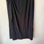 Aerie Black Ribbed Side Ruched Midi Skirt Slit S Casul Going Out School Grunge Photo 2