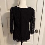 Three Pink Hearts | Elegant Black Lace Lined Top with Sheer Sleeves Photo 5