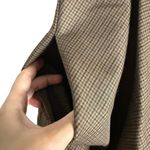 ZARA Brown Houndstooth Check Square Neck Pleated A-Line Mini Dress Small Photo 9