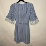 Westport  Blue White Stripe Dress Lace Trim Sz 8 Photo 5