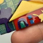 Kitty Cat In Front Of House Signed House Pins By Lucinda Brooch Pin Handcrafted Photo 5