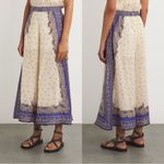 Zimmermann Maxine Wide Leg Cropped Pants Ramie Purple Paisley 4 US NWT Photo 2