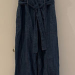 Forever 21  size medium Blue Denim Jumpsuit front zipper side pockets loose fit Photo 0