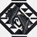 The Last Conspiracy Black Perforated Leather Wedge Open Toe Ankle Boots Size 7 Photo 4