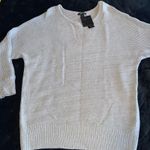 Alfani NWT  Womens Medium Metallic Silver Knit Sweater Long Sleeve Holiday Casual Photo 0