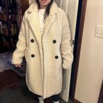 Bershka  Cream Teddy Jacket with Black Buttons Photo 2