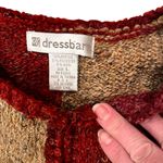 Dress Barn Vintage 90s Cardigan Sweater Colorblock Zip Up Lrg Burgandy Tan Brown Photo 5