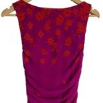 Fuzzi Azalea Red Pink Floral Print Ruched Sleeveless Maxi Dress Size Large Photo 7