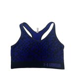 Under Armour  Womens Medium Blue Black‎ Abstract Sports Bra Racerback Fitness Photo 2