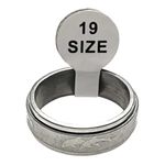 NEW Silver SPINNER RING Dolphins Fish Stainless Steel Size Italy 19 / US 9 NWT Photo 1