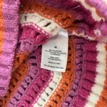 Hippie Rose  Pink Orange Crochet Chevron Cropped Sweater 90s Y2K Vibe Sz. Medium Photo 4