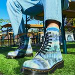 Dr. Martens boots tie dye pascal size 5 leather lace up NEW combat classic style Photo 4