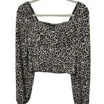 Sincerely Jules Long Sleeve Cropped Leopard Print Top Built In Bra Sz Medium NEW Photo 8