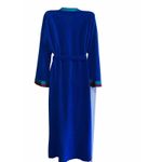 Vanity Fair VTG 80s Burgundy Teal Velvet Housecoat Long Robe Women’s Sz L USA Photo 3