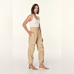 AMO Oatmeal Parachute Cargo Pants Size Medium Tan Photo 2