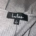 Lulus ✨ Love You Madly Heather Grey Ribbed Side-Tie Mini Sz Large Dress✨ Photo 7