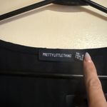 Pretty Little Thing Black Long-Sleeve Ribbed Cropped Top With Chain Detail -  - UK Photo 3