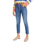 Mother Pixie Dazzler Jean in BEginner's Luck Women 24 Blue Button Fly Cropped Photo 3