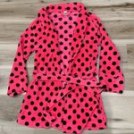 PINK - Victoria's Secret Victoria’s Secret PINK Hot Pink Black Polka Dot Robe Women’s XS Photo 0