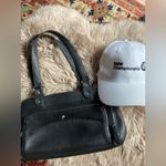 BMW Black leather mini duffle Bag and White Cap Set Photo 1