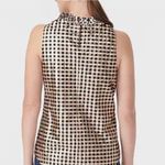 J.Crew Ruffleneck Sleeveless Top in Lurex Crinkle Gingham Sz M Photo 1