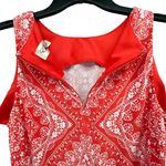 Eliza J Maxi Dress 4 Red Geo Bandana Print Sleeveless Stretch Jersey Feminine Photo 6